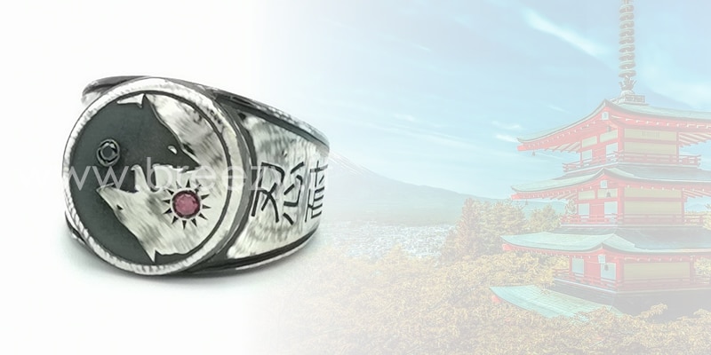 Giappone BANDIERA personalizzato METALLO ALPHA anello chiave in scatola regalo 