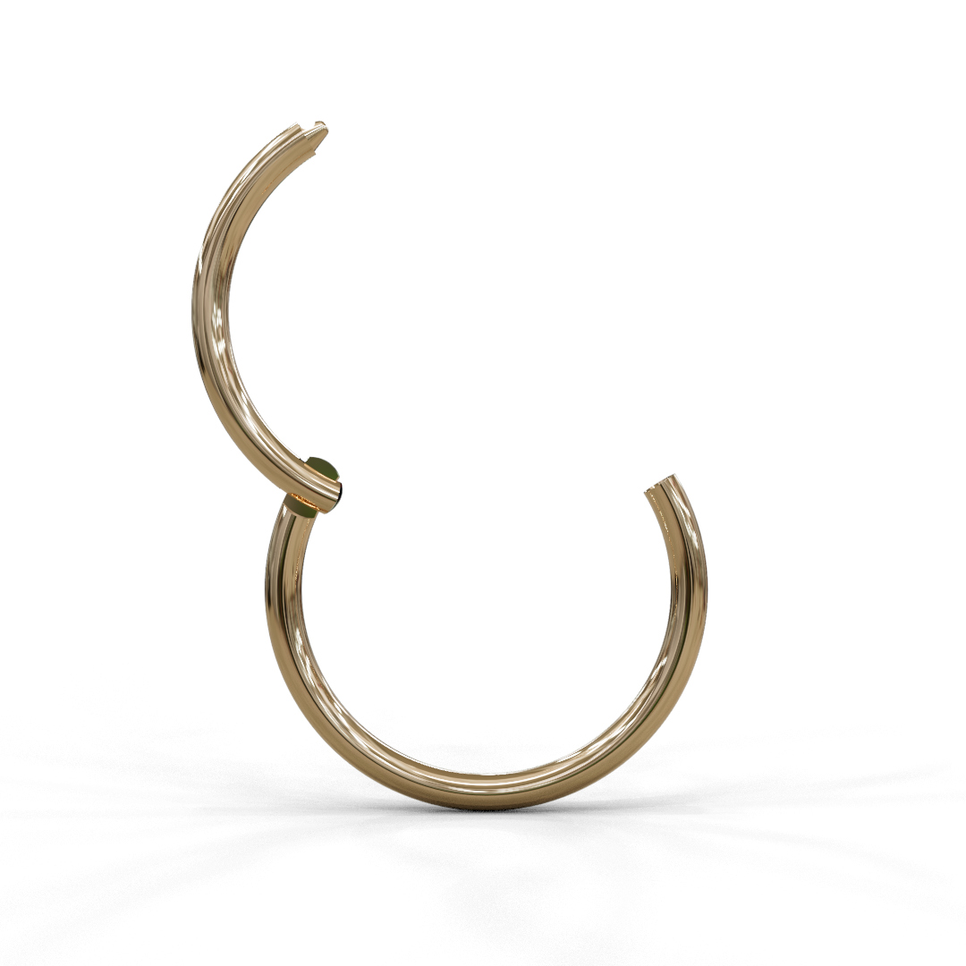 Piercing clicker liscio da 1,2mm in oro rosa 18k, made in italy by breezy