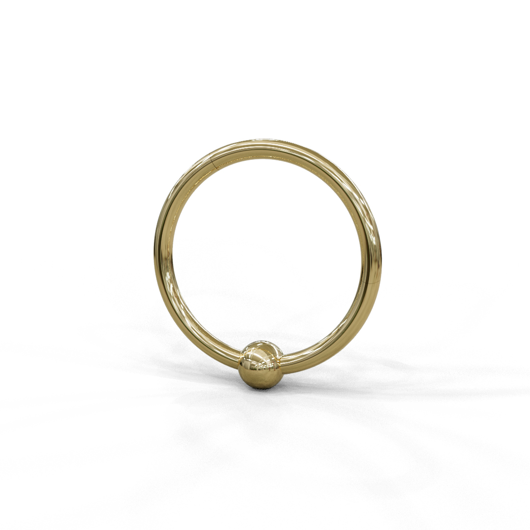 Clicker in oro 18k giallo con pallina. Made in Italy by Breezy