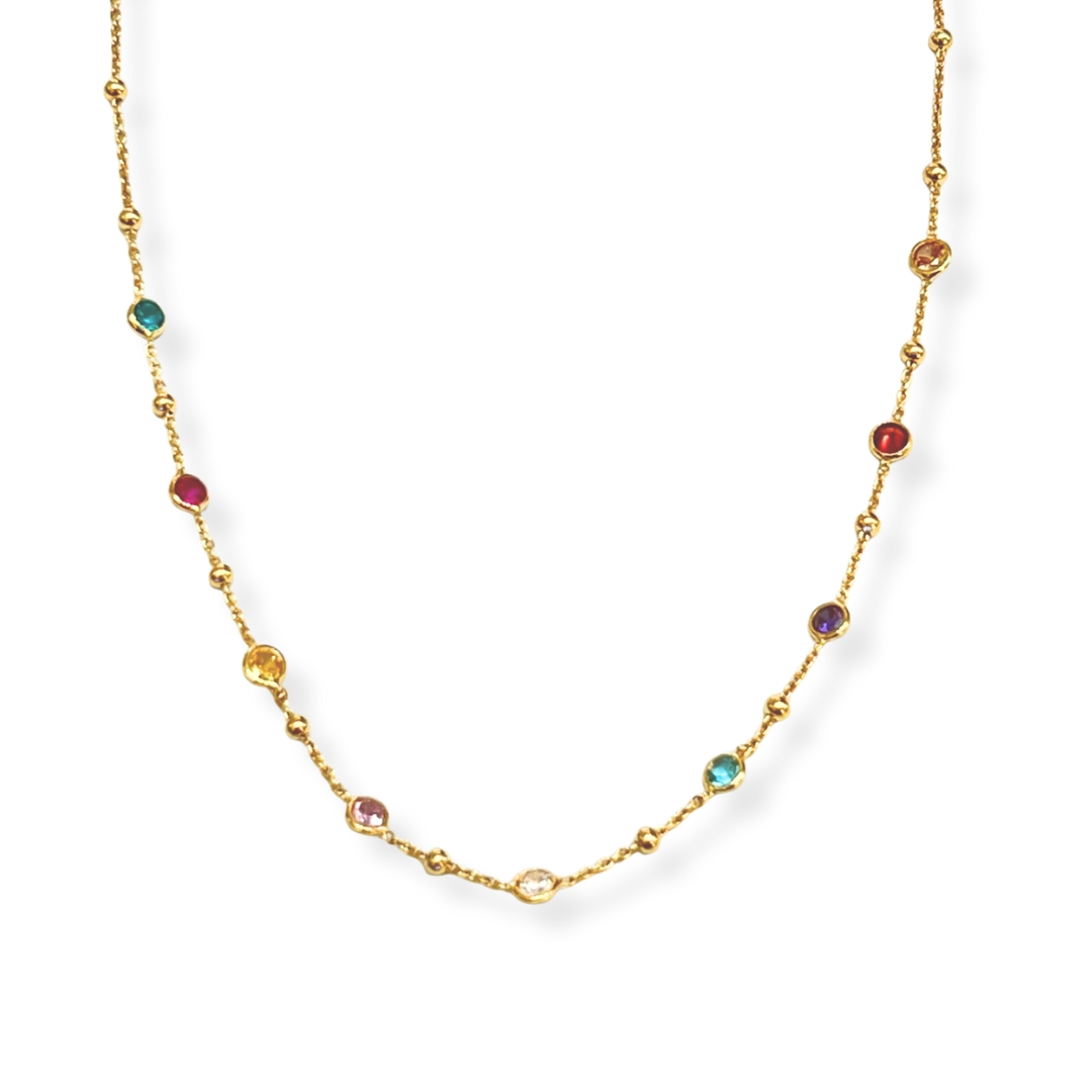 Collana multicolor in argento dorato, made in italy by breezy
