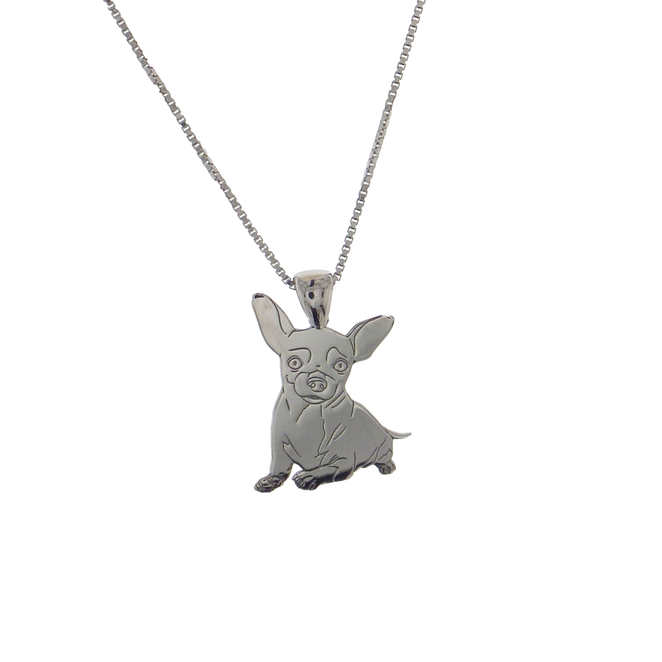 Collana in Argento 925 – Amico a 4 Zampe (Chihuahua)