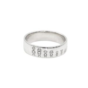 Anello fascia Family in argento 925 personalizzabile, made in italy by breezy