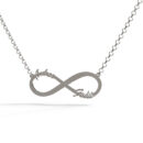 Collana infinito con nomi personalizzabile in argento 925 rodiato. Made in italy by breeezy