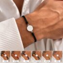 Bracciale personalizzabile in Argento 925 con cordoncino marino colorato Breezy, indossato uomo