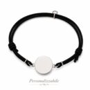 Bracciale personalizzabile in Argento 925 con cordoncino marino colorato Breezy