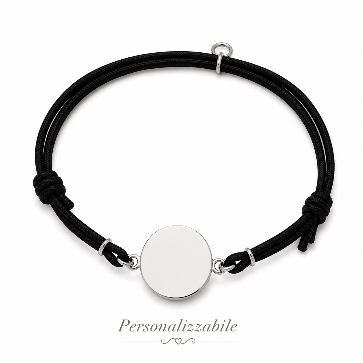 Bracciale personalizzabile in Argento 925 con cordoncino marino colorato Breezy